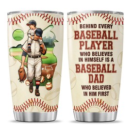 JENOIS For Cup Fathers Tumblers Day Women Coffee, Tumbler 20 Oz With Lid And Straw, Baseball Gifts, Baseball Player Dad