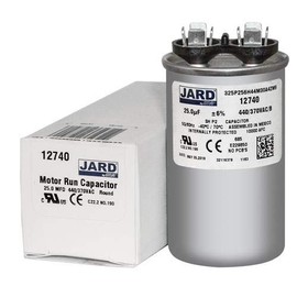 25 uF x 370 or 440 VAC Round Run Capacitor by JARD # 12740