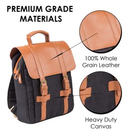 The Treo Wine Bag, Insulated Bottle Holder Backpack For Travelling, Outings and Festivals, Leather Back With Padded Faux Fleece Interior & Corkscrew by Primeware Inc.