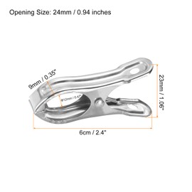 HARFINGTON 60 Pcs Stainless Steel Clothespins 2.2 Inch Pool Cover Clips Beach Chair Clips Clothes Pins Wind Guard for Hanging Clothes Blanket