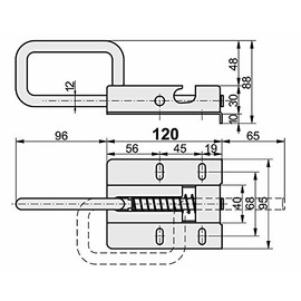 Door Bolt Bolt Bolt Sectional Door Bolt 120/12 Galvanised Silver (1)