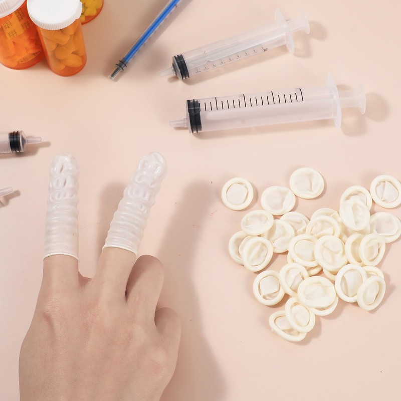 Kifmurase 100 PCS Large Disposable Nitrile Finger Cots, Non-allergenic No