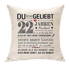 Original 22nd Birthday Decoration for Her Him Birthday Gifts for 22 Years Women Men Birthday Inspirational Gifts for 22nd Boys Girls Square Pillow Waist Pillowcase (22nd)