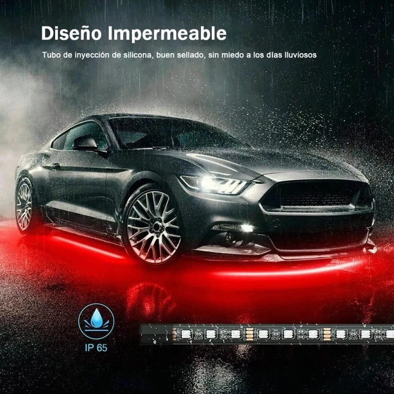 PUNKZZ Coche Chasis Luces Juego De 4 Tira Led Rgb