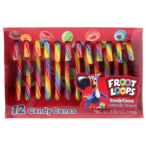 Froot Loops Candy Canes, Limited Edition Fruit Flavor Stocking Stuffers, 5.93 ounce