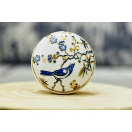 ARTISNO Bird Ceramic Knobs Kitchen Cabinet Drawer Knobs Hardware Knobs Handmade Knobs Cabinet Knobs Ceramic Door Knobs. Set of 10 (Blue)