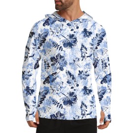 APTRO Men's UPF 50+ Sun Protection Long Sleeve Hoodie Shirts UV Outdoor Fishing Shirts SPF Rash Guard Shirts for Men MS06 Blue02 M