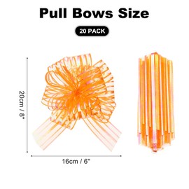 sourcing map 20pcs Orange Pull Bows 6.3 Inches Wide Large Ribbon Gift Bows for Gift Wrapping Gift Baskets Decor Wedding Parties Birthday Florist Packaging and Decoration