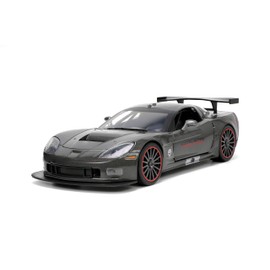 Big Time Muscle 1:24 2005 Chevy Corvette C6R Die-cast Car Charcoal Grey, Toys for Kids and Adults