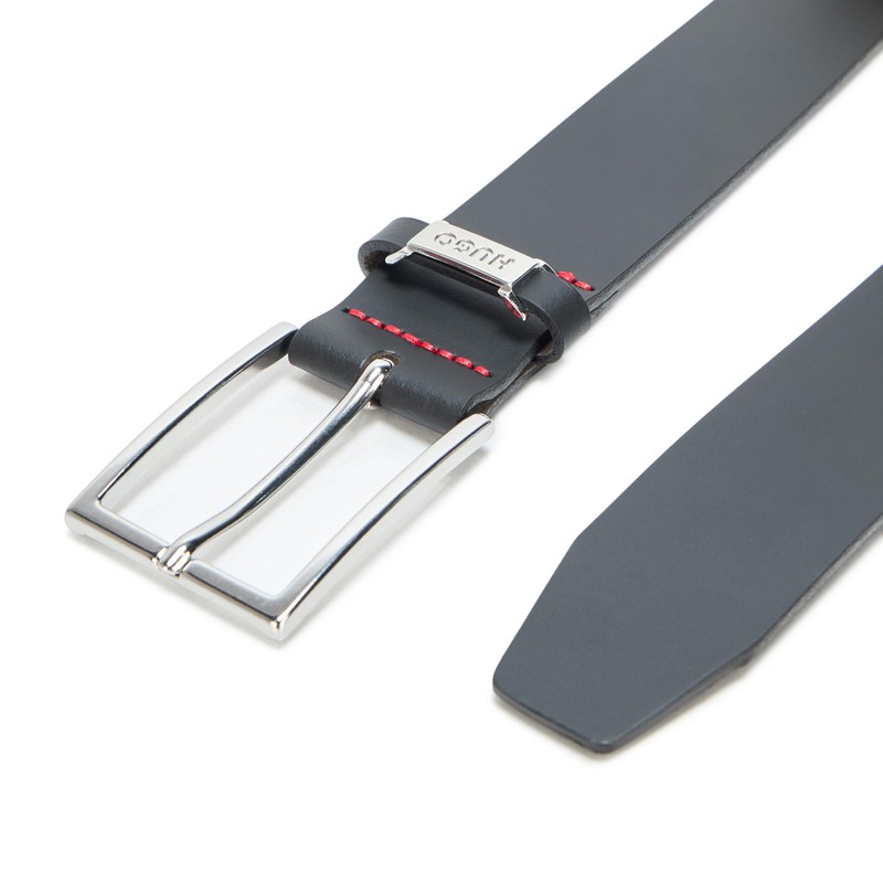 HUGO Men's Gabriel Smooth Leather Dress Belt, Catfish Black, 36
