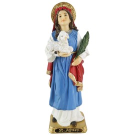Annie's Boutique 8" St Agnes Statue Patron Saint of Engaged Couples Multicolored