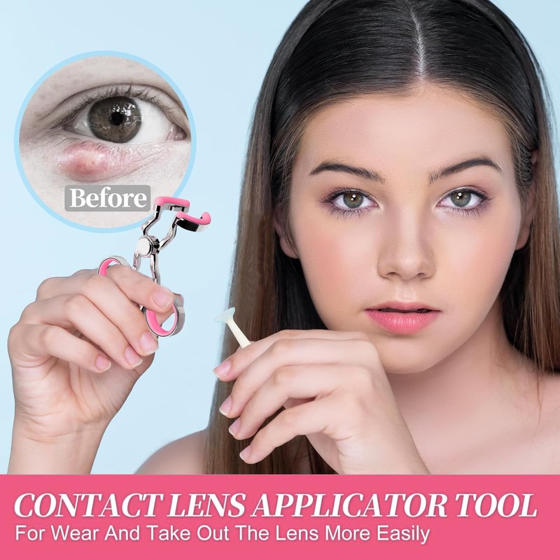 Contact Lenses Applicator Soft Easy to Use Tool Includes Contact