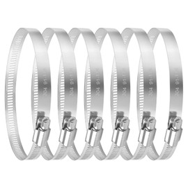 TUPARKA 4 inch Hose Clamp Adjustable 304 Stainless Steel Duct Clamps 6 Pack Worm Gear Adjustable 91mm-114mm Pipe Clamp Worm Drive Clamp for Automotive Mechanical Agriculture (4 inches)