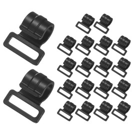 TIXIPEM 0.86IN Tent Pole Clips [20PCS] - C-Shaped Clamp Use for Camping & Awning Tent & Canopies Poles - [POM Plastic] Tent Pole Attachment Clips Webbing Strap Clamp