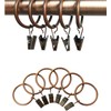 Xin store 40-Pack Copper Metal Curtain Rings with Clips (1.5")