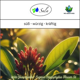 Sala Nelkenöl BIO Gewürznelke Aroma ätherisches Öl naturrein - zum Verzehr - (10 ml)