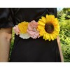 Oyabridal Sunflower Babyshower Sash for Gender Reveal Maternity Sash Belts