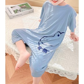 Umeyda Little Baby Boys Footless Pajamas Modal Short Sleeve Romper Jumpsuit Sleep and Play, Blue Dinosaur, 4-5T = Tag 120