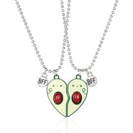 PLABBDPL Friendship Necklace for 2 Girls Necklace Jewellery Long Distance Birthday Christmas Bridesmaid Best Friends Chain Gifts Girls Sisters Friendship Chains BFF Chains for 2