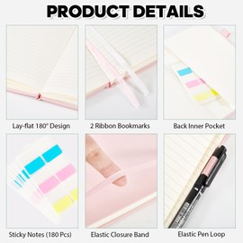 HOTYGUAL A5 Notebook Journal Set of 3 (Green, Black, Brown) - College Ruled 160 Pages, 100GSM Thick Paper, Hardcover with Pen Loop & Pocket - Office, School, Work Essentials for Women & Men