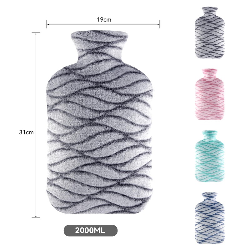 samply 2L Hot Water Bottle with Soft Cover - Hot