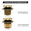 All Metal Tip-Toe Bathtub Drain Kit with Two-Hole Overflow Faceplate