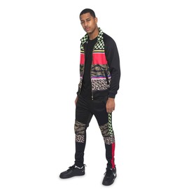 G-Style USA Men's All-in-One Multi-Print Tracksuit ST572-2 Black Medium