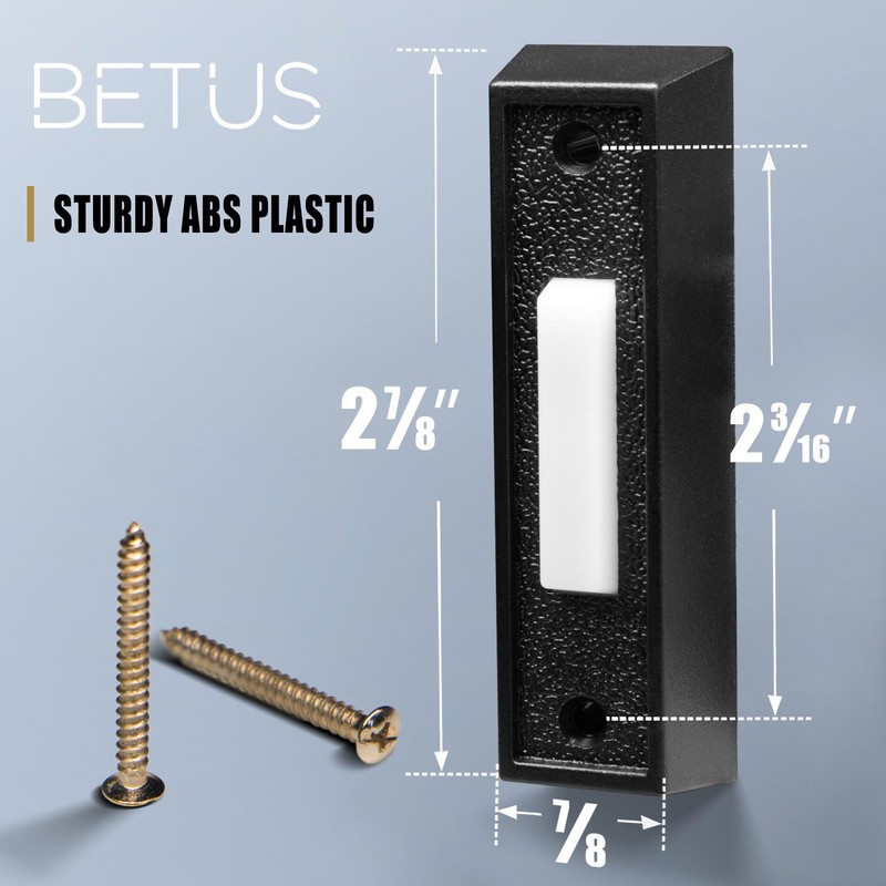 Betus LED Lighted Doorbell Button - Classic Rectangular Wall Mounted
