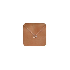 SELSHE Initial Necklace For Women, Dainty Silver plated necklace Small Letter Heart Pendant Necklce Cute Initial Necklaces For Women Trendy Silver Letter Necklace Simple Silver Jewelry