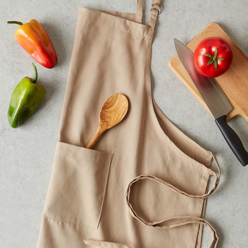 DII Everyday Basic Kitchen Collection, Plus Size Apron, Stone