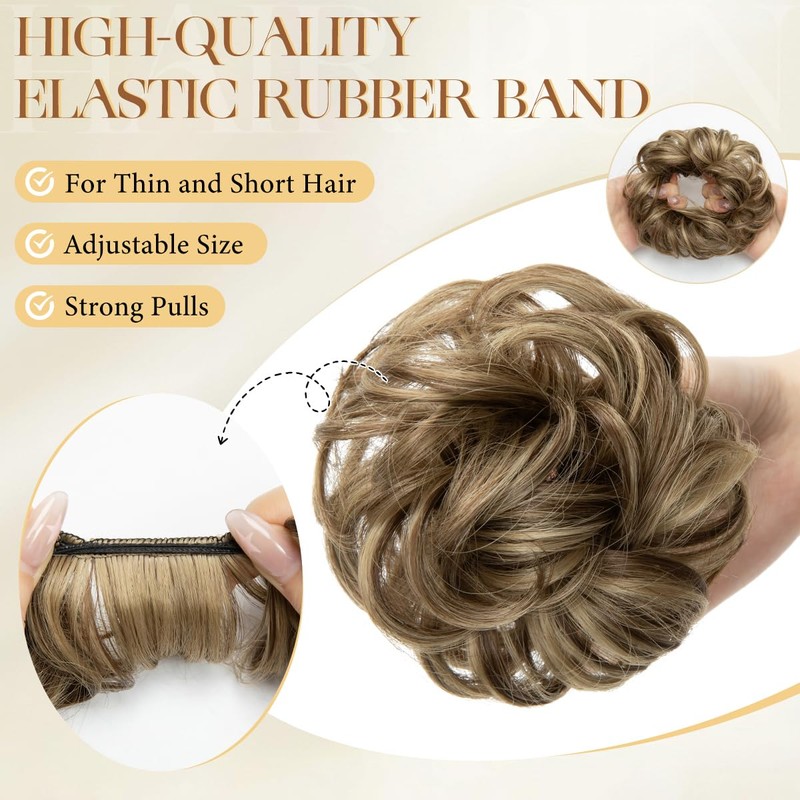 CJL HAIR Small Messy Bun Hair Pieces for Women Thin