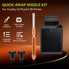 YIBEICO 0.6mm Quick-Swap Nozzle Kit for Creality K2 Plus/Hi 3D Printer, with 0.6mm Hardened Steel Nozzles, 5 Cleaning Pins,2 Silicone Socks,1 Removal Tool