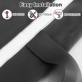 CTDMJ Door Curtain for Living Room, 1 Panel Blackout Curtains Bedroom Thermal Curtains French Door Curtains Windproof Curtain No Drilling Portable Tie Up Shades Window, 26x69-Inch,Black