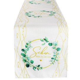 COLOFALLA 270 x 30 cm Communion Table Runner Table Decoration Christening Table Runner Confirmation Table Runner Wedding Table Runner Jute Table Runner Beautiful That You Are Here Fish First Communion