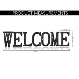 7 Pieces Metal Welcome Wall Decor - 3 Inch Cast Iron Rusty Welcome Letters Welcome Signs Rustic Wall Art for Home Barn Coffee Bar Outdoor Decorations