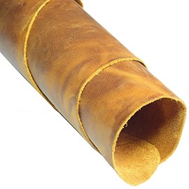 Real Leather Tooling Sheets - for Crafting Tools, Leather Wallets, Leather Materials - Thick Crazy Horse Leather Sheets - Not Faux Leather Sheets (Camel, 6"x12")