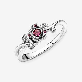 Artiyoo Fit Women Fashion Gifts 925 Sterling Silver DIY Jewelry Beauty and the Beast Rose Ring number 7