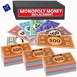 Dinero de juego compatible con Monoply Money 60 Cada billete denominación, colores mezclados: $1, $5, $10, $20, $50, $100 y $500 (juego de 3)