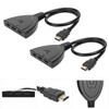 2Pcs HDMI Splitter 3 Port 4Kx2K MultiFunctional Hub Box Switcher