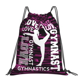 Braytow Gymnastics Drawstring Backpack Light Gym String Bag Pink Water Resistant Sackpack Sport Yoga Daypack For Womens Mens