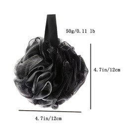 Black Bath Shower Loofah Exfoliating Body Back Scrubber Sponge for Women Men 60g (1 Pack)