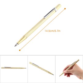 1Pcs Pocket Scriber Pen Portable Carbide Tipped Scriber Engraving Tool Aluminum Etching Engraving Pen for Glass and Ceramic (Gold)