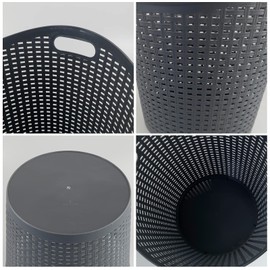 Zerdyne 6-Pack Large Storage Basket, 30 L Plastic Laundry Hamper/Laundry Basket, Gray