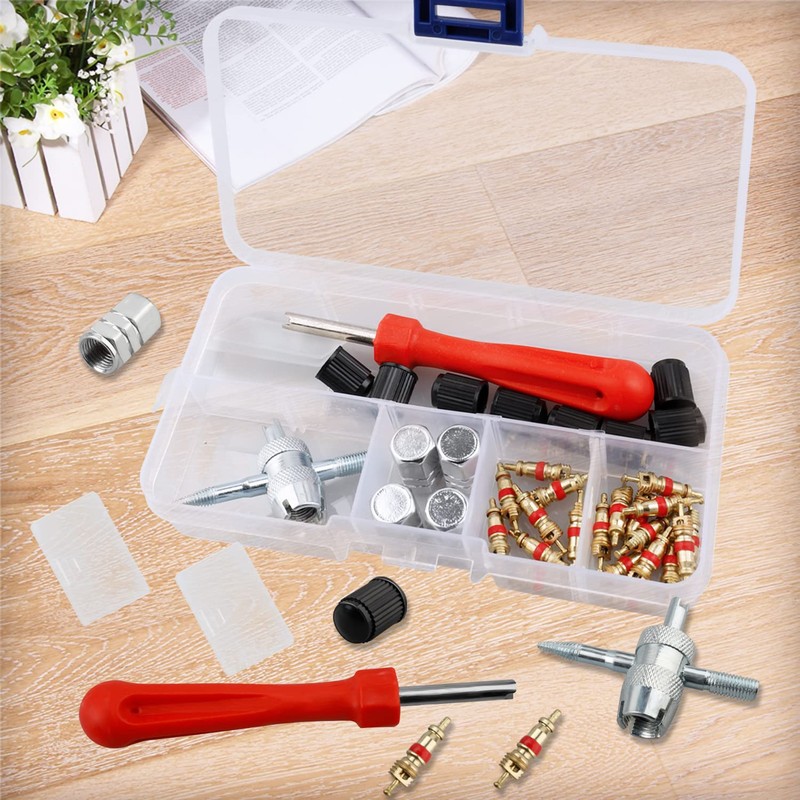 Lanjue Tyre Valve Repair Kit, Schrader Valve Tool Valve Core