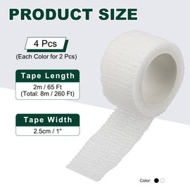 PATIKIL Chair Leg Floor Protectors, 4 Roll Wrapping Tape Self Adhesive Anti-Scratch Bed Frame Leg Covers Strip Furniture Pads for Hardwood Floors, 260 Ft, White,Black