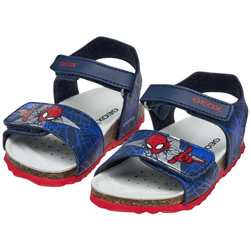 Geox Boys' B Chalki Boy Sandal, Navy red, 27 EU