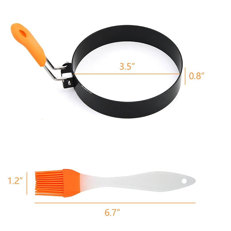 Round Egg Rings for Frying Eggs, 2 Pack 3.5 Inches
