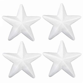 PRETYZOOM Pack of 10 8 cm Polystyrene Stars, Christmas Stars, Polystyrene Balls, Styrofoam Figure, Star Shape, Polystyrene Balls for DIY Crafts, Crafts, Christmas Tree Topper, Christmas Decoration,