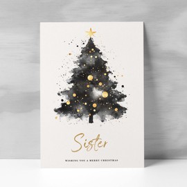 Postcard Prints - Christmas Card For Sister Christmas Tree Card Wising You A Merry Christmas