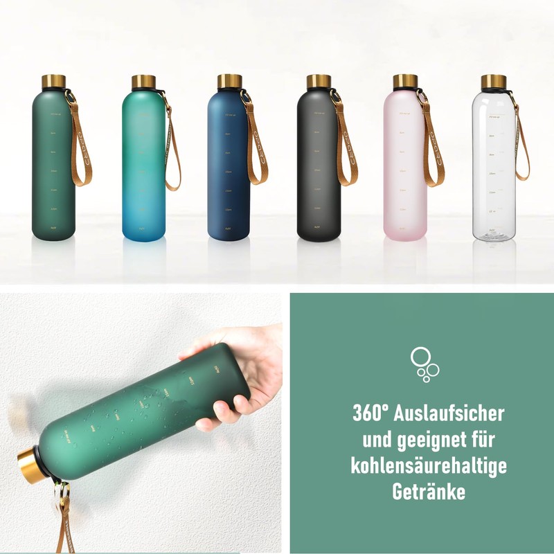 Opard Drinking Bottle 1 L / 800 ml, Suitable for